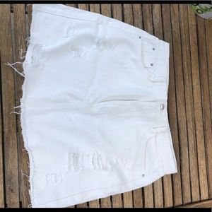 White Jean Skirt